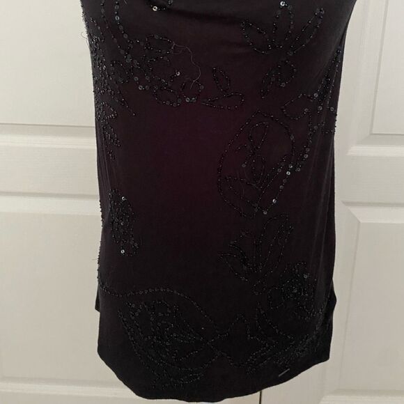 GUESS Black Sequin Racerback Top XS – Glam Night Out Statement Piece - Picture 3 of 10